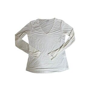 Jamie Sadock Sunsense White Crew Neck Long Sleeve T-Shirt Medium Sun Protection